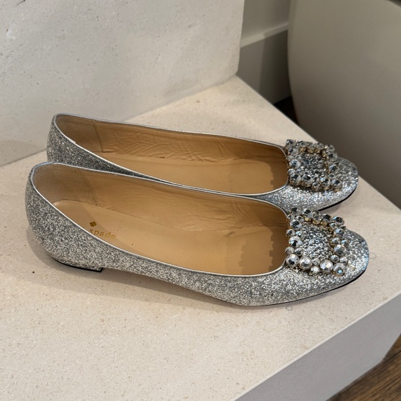 Kate Spade Silver Women's Flats with Jewels - Size 10 - Picture 4 of 10
